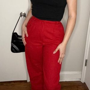 Vintage USA California made red wool and polyester trousers!